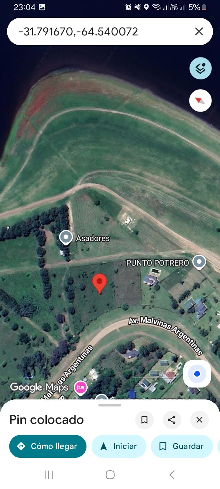 2 Lotes 2500 m2 orillas del lago en Potrero de Garay