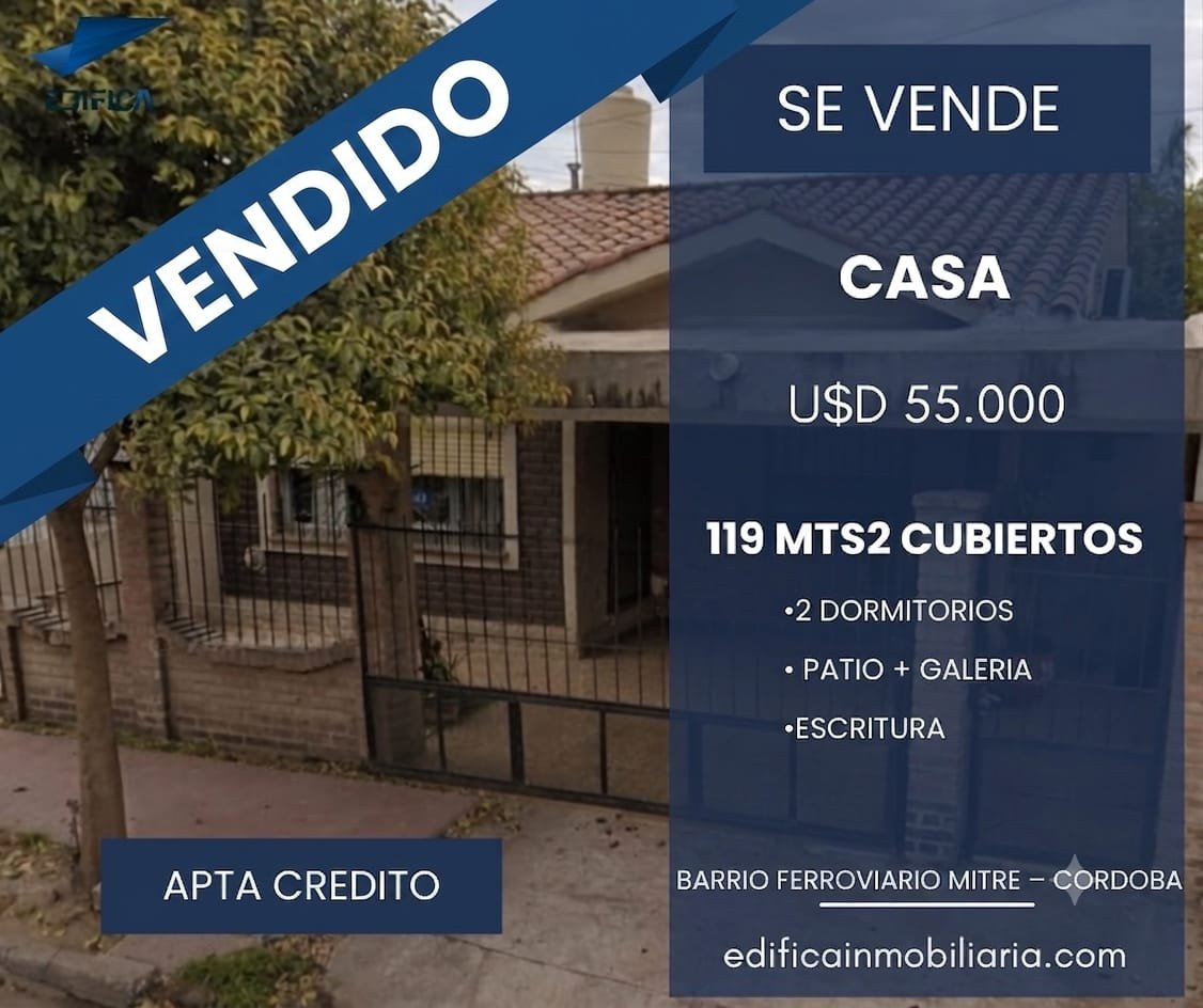 VENTA CASA 2 DORM. APTO CRÉDITO EN FERROVIARIO MITRE